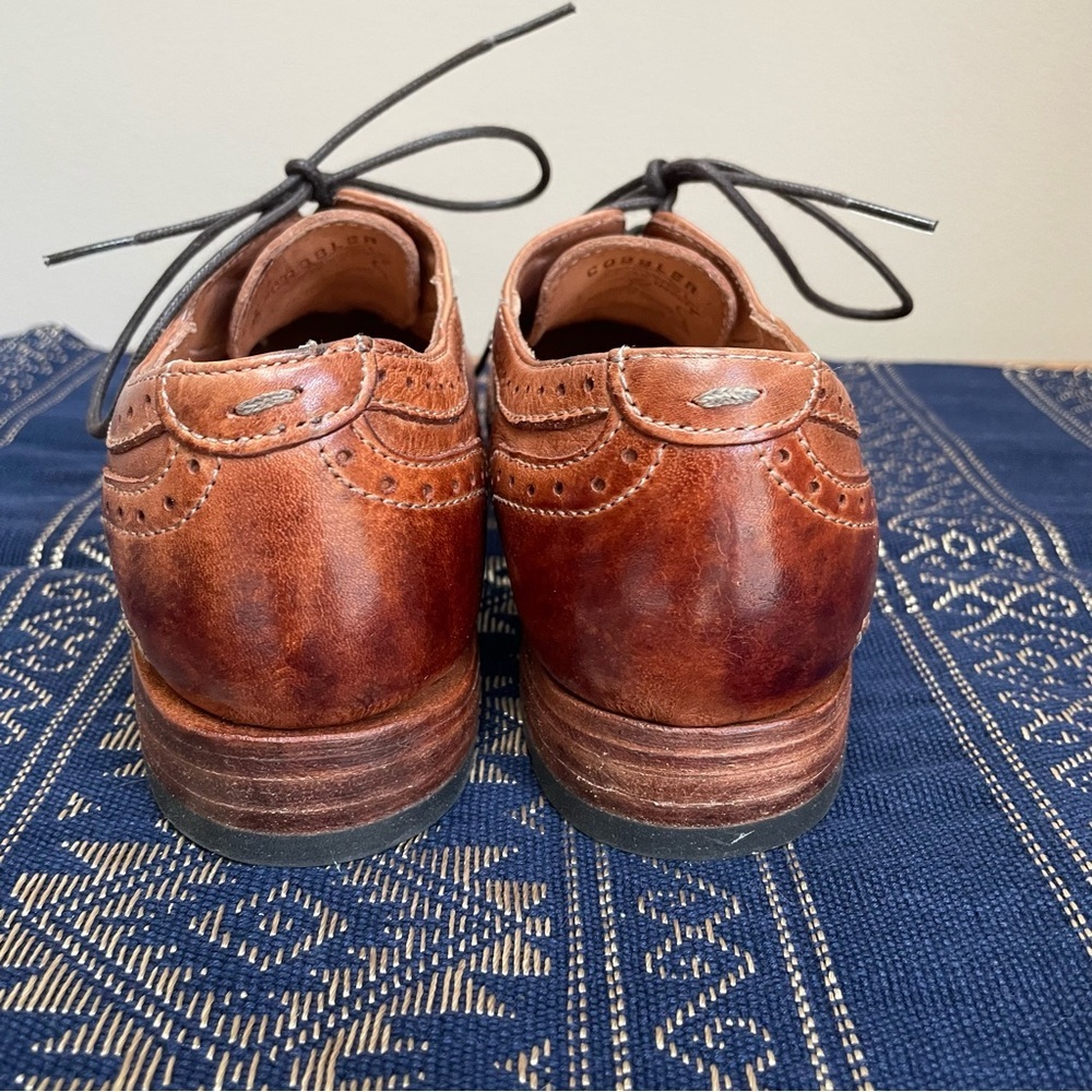Bed|Stu Lita Oxfords Goodyear Welt Shoes Wingtip Rustic Brown Leather Size 7.5 - Picture 9 of 13
